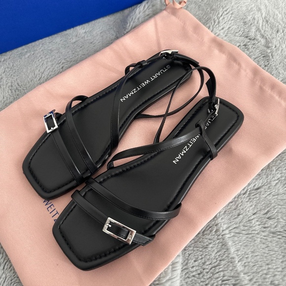 Brand new Stuart Weitzman Georgie sandal in black - Picture 1 of 6